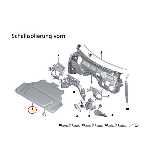 BMW 3 Series G20 G21 G80 G81 Bonnet Insulation Mat 51487434845