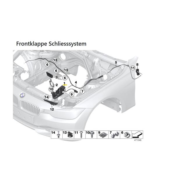 BMW 2 Series F22 F23 F87 M2 Bonnet Lock Mechanism With Sensor LEFT